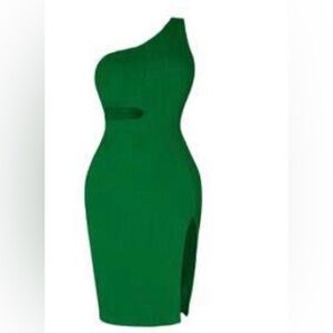 SHEIN Strapless Emerald Dress
